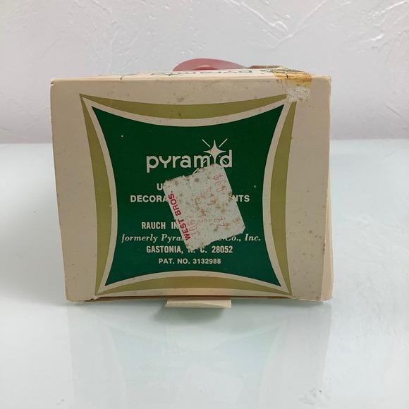 Old Stock Vintage Pyramid Tree Topper unbreakable ornament NEW - Picture 7 of 12